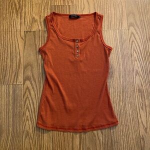 Kissfix Rust Button Detail Tank Top